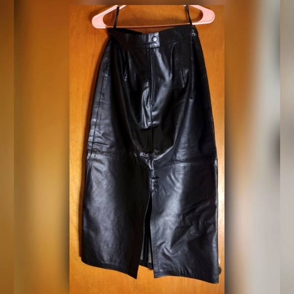 Dresses & Skirts - Vintage Genuine Leather Long Skirt